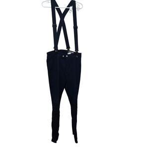 Vintage Summit Skiwear Mens 34 Long Navy Ski Pants Suspenders Stirrup